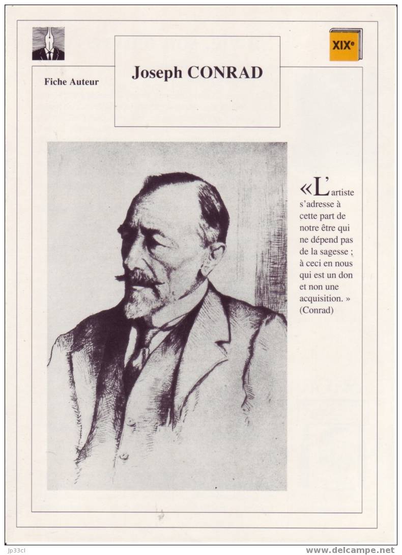 Fiche D´auteur Sur Joseph Conrad - Fichas Didácticas