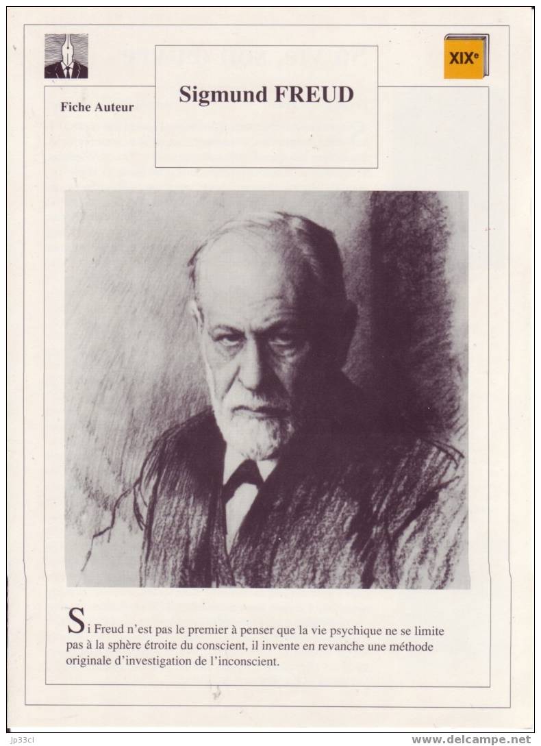 Fiche D´auteur Sur Sigmunf Freud - Fiches Didactiques