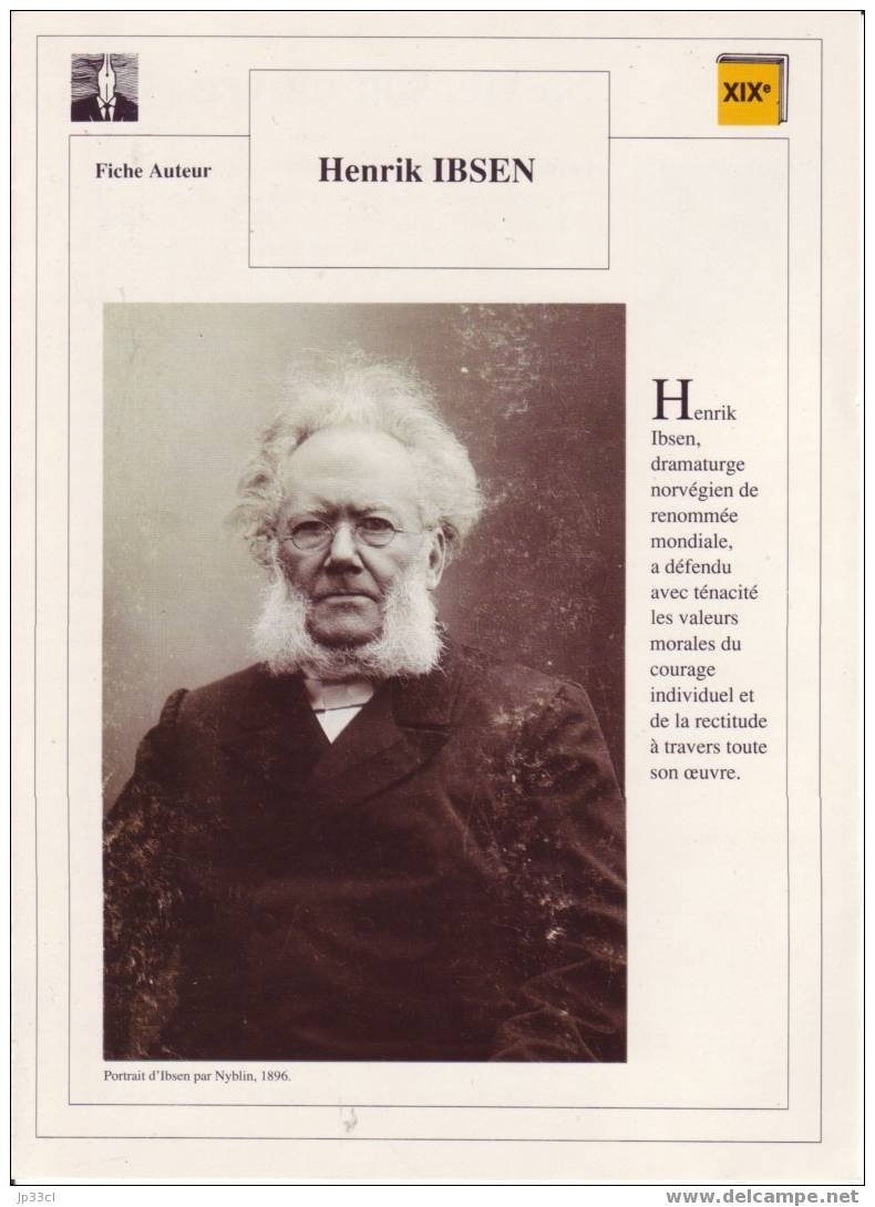 Fiche D´auteur Sur Henrik Ibsen - Fichas Didácticas