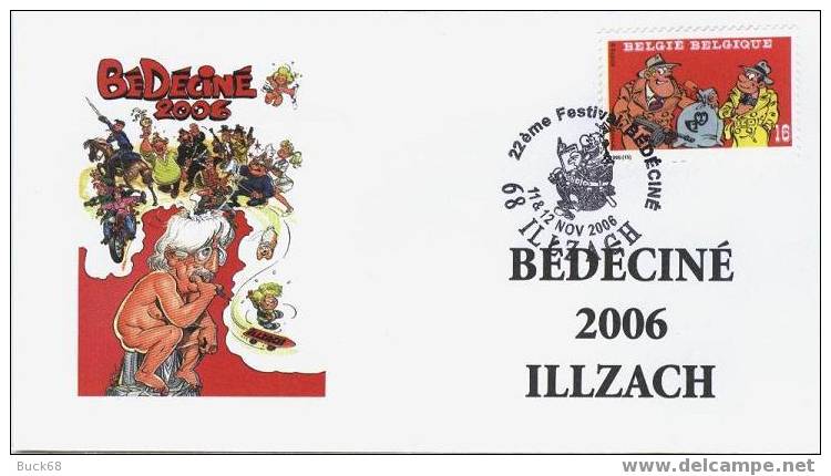 BEDECINE 2006 ILLZACH Enveloppe Offcielle Avec Cachet Temporaire CAUVIN Timbre BERCK - Bandes Dessinées