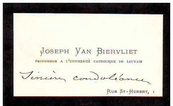 Ançienne Carte De Visite.Louvain.Joseph Van Biervliet - Visiting Cards