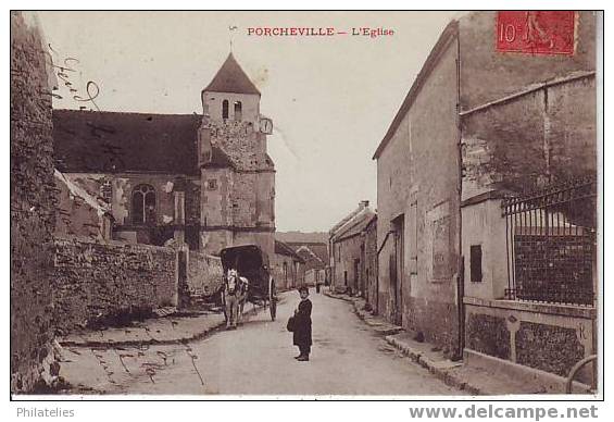 PORCHEVILLE   L EGLISE  1907 - Porcheville