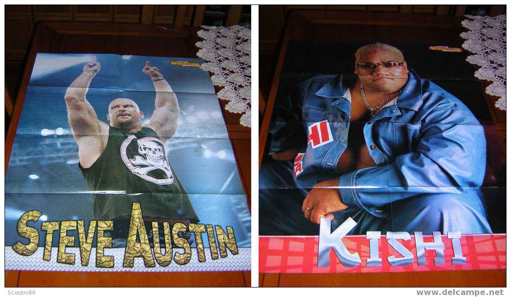 WWE Poster Rikishi Stone Cold Steve Austin WRESTLING - Bekleidung, Souvenirs Und Sonstige