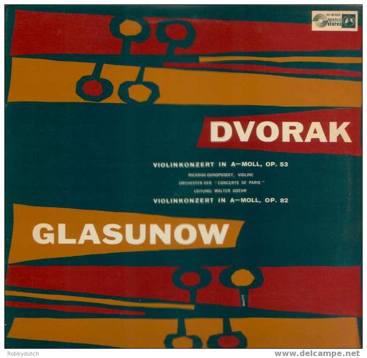 * LP * GLASUNOV / DVORAK - VIOLINKONZERT IN A-MOLL - ORCH. DER CONCERTS DE PARIS / WALTER GOEHR - Classique