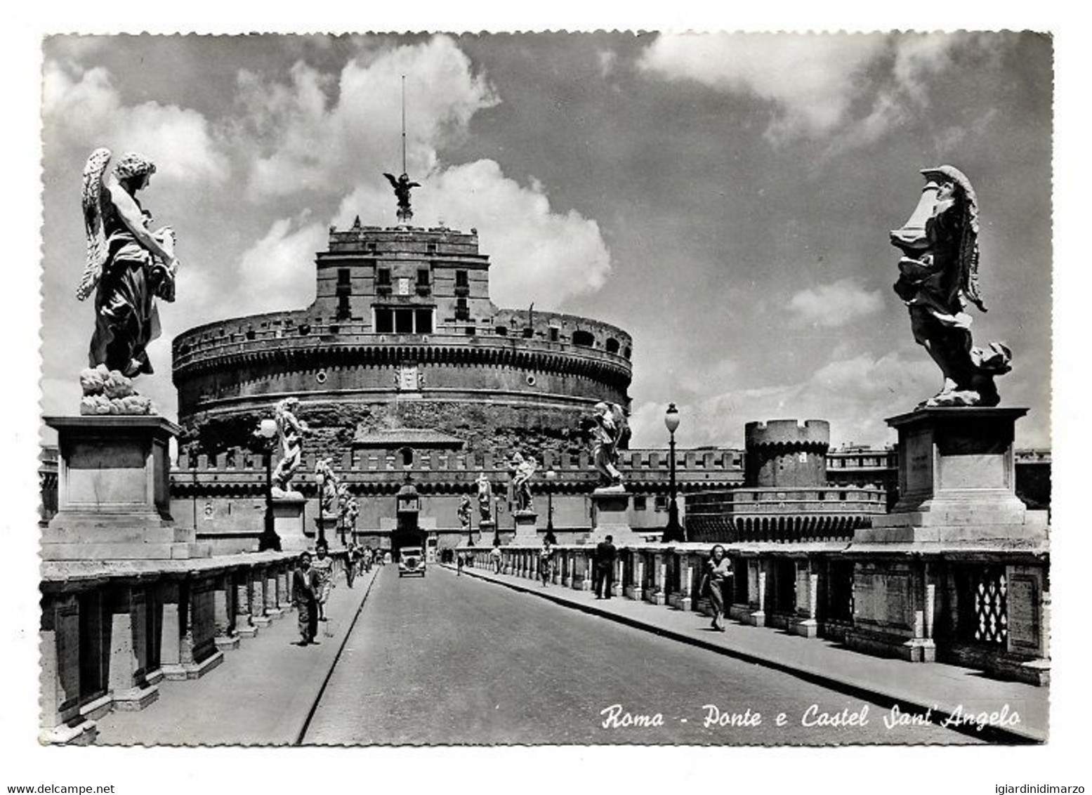 ROMA 1959 - Ponte E Castel S.Angelo - ANIMATA/AUTO - Viaggiata - In Buone Condizioni - DC0235. - Castel Sant'Angelo