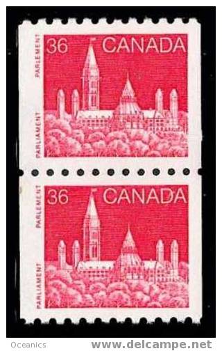 Canada (Scott No. 952 - Parlement) [**] TB / VF - Roulette / Coil  (Paire / Pair) - Neufs