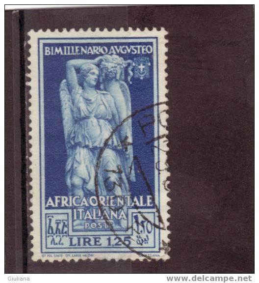 Italia Colonie - Africa Or. Italiana - N. 26 Used   (Sassone) 1938  Augusto - Italiaans Oost-Afrika