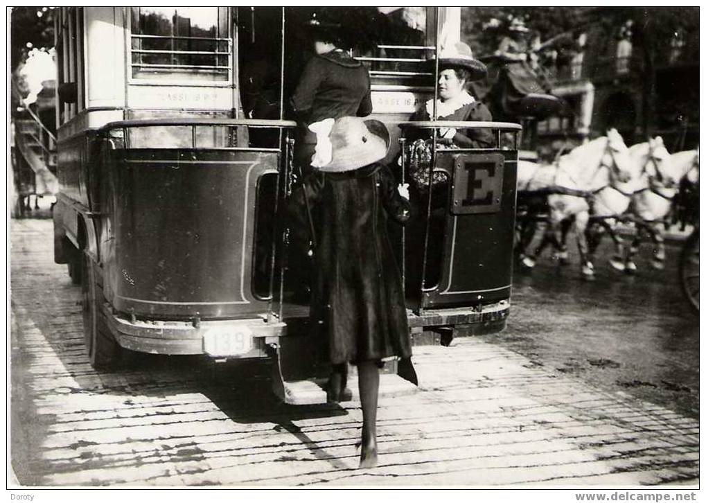 CPA PARIS 1900 - SUBLIME REPRODUCTION FORMAT 15x10cm - LES TRANSPORTS PARISIENS N°19 - Transporte Público