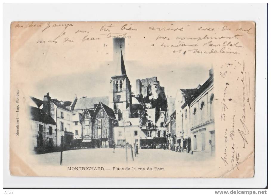 CPA----40--MONTRICHARD--- --PLACE  DE LA RUE DU PONT_____________________ - Montrichard