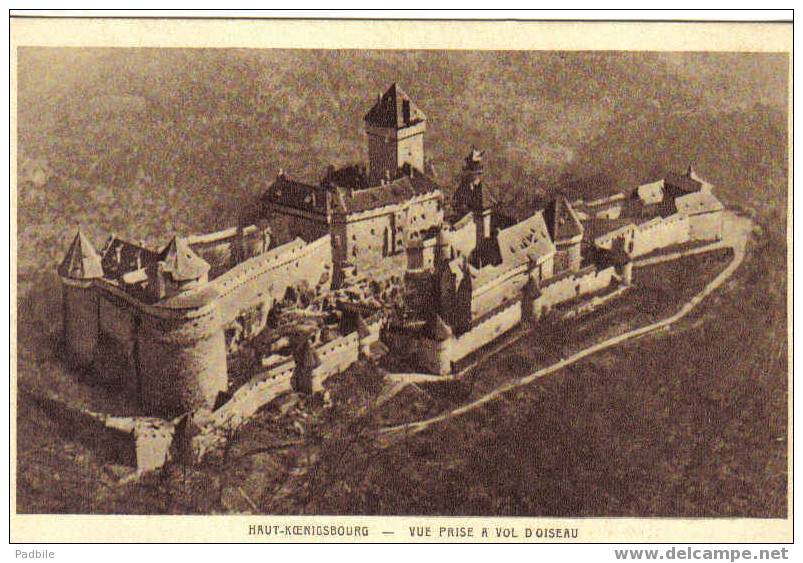 Carte Postale De Sélestat - Château Du Haut-Koenigsbourg  Tampon "visite Au Château" Vue à Vol D'oiseau - Selestat