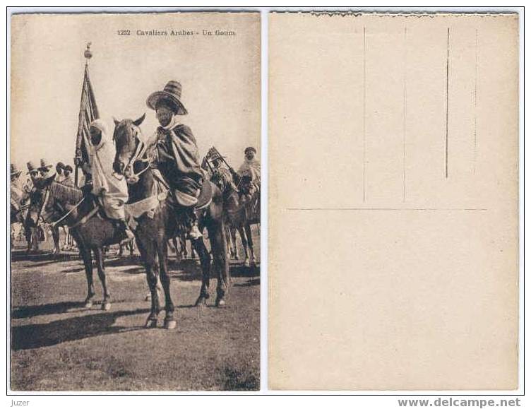 Algeria: Group Of Arabs On Horses. Old Vintage Postcard - Männer