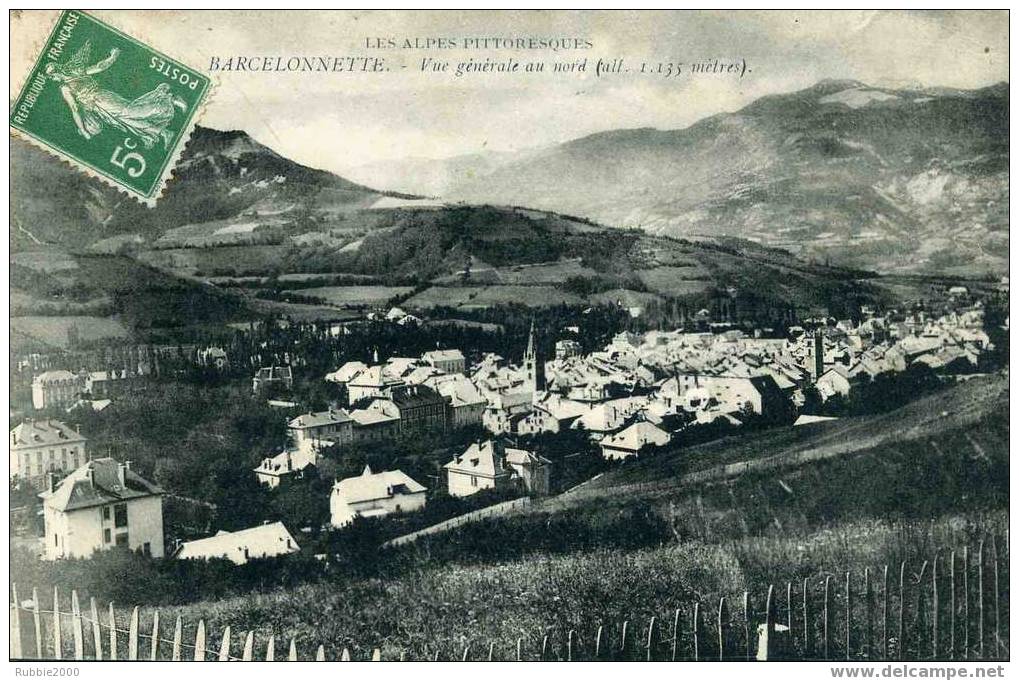 BARCELONNETTE VUE GENERALE AU NORD  CARTE  EN BON ETAT - Barcelonnette