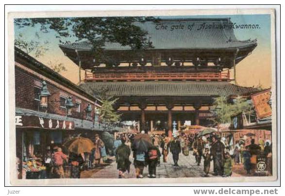 Japan, Tokyo: The Gate Of Asakusa Kwannon. Old Postcard - Tokyo