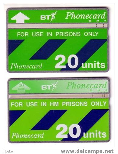 England - Police - Prison - Pénitencier - Pénitentiaire - FOR USE IN HM PRISONS ONLY Set Of 2. Card - Polizia