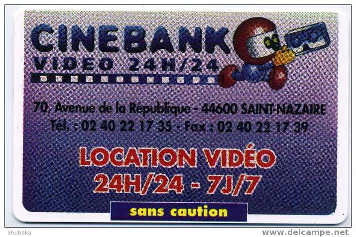 Carte INTERNET RARE §§      Verso CINEBANK ST NAZAIRE  15 Ut - Otros & Sin Clasificación