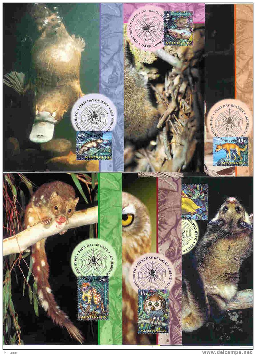 Australia-1997 Creatures Of The Night   Set 6 Maximum Cards - Maximumkaarten