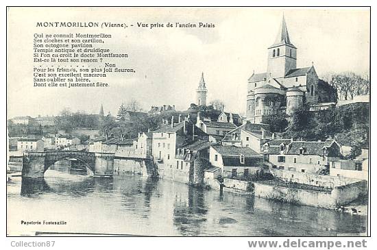 86 - VIENNE - MONTMORILLON - VUE PRISE De L'ANCIEN PALAIS - POEME VANTANT LES FLEURONS De MONTMORILLON - BEAU PLAN - Montmorillon