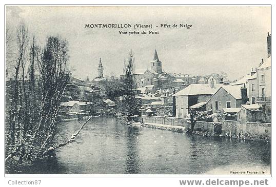 86 - VIENNE - MONTMORILLON - VUE Prise Du PONT - Effet De NEIGE - BEAU PLAN - Montmorillon