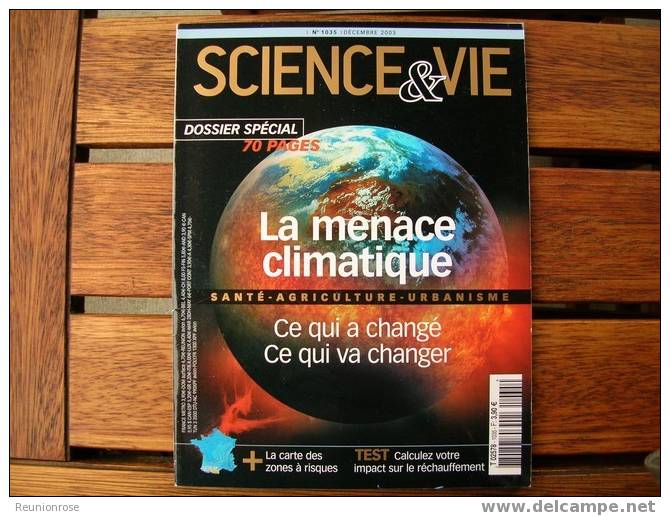 Sciences & Vie Dossier Spécial N°1035 Du 12/2003 - LA MENACE CLIMATIQUE. - Wissenschaft