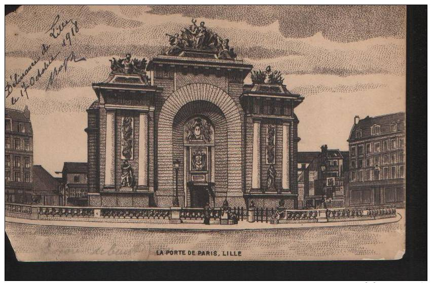 Lille, La Porte De Paris 1918 - Lille