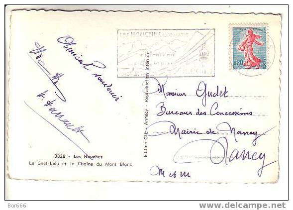 GOOD OLD FRANCE POSTCARD - LES HOUCHES - Le Chef-Lieu Et La Chaine Du Mont Blanc - Nice Stamped - Les Houches