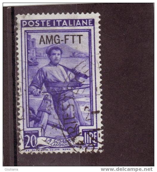 Italia Trieste Zona A - N. 97 Used (Sassone) 1950-54  Serie Italia Al Lavoro - Gebraucht