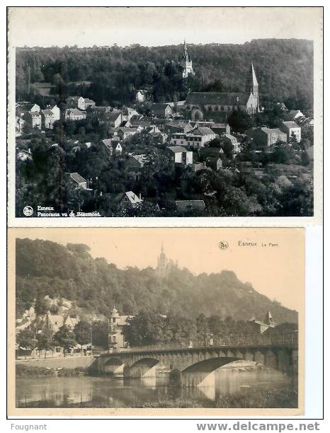 Belgique:ESNEUX(Pr.Liège.   ):2  Cartes:1:Panorama Vu De Beaumont.2:LE PONT:1937. - Esneux