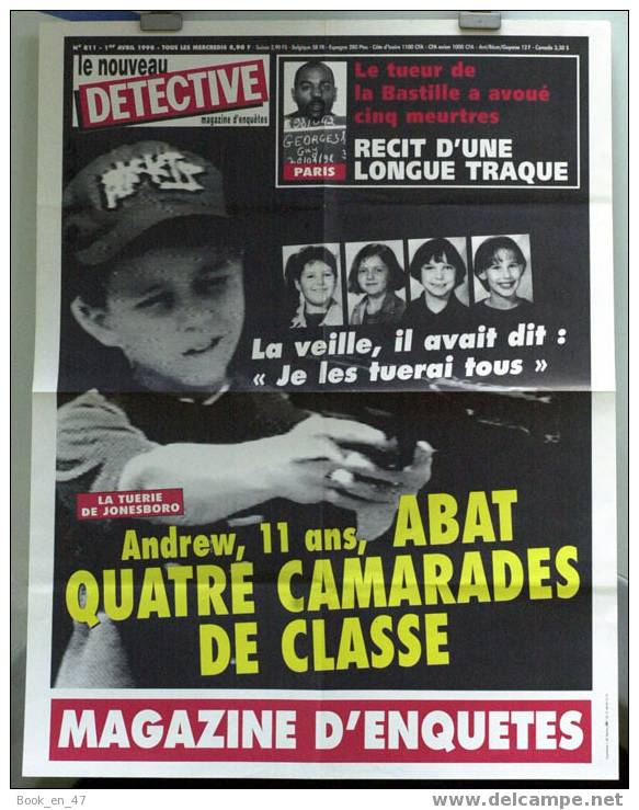 {23780} Affichage Presse Le Nouveau Détective N° 811 TBE. Bastille Paris Jonesboro - Autres & Non Classés