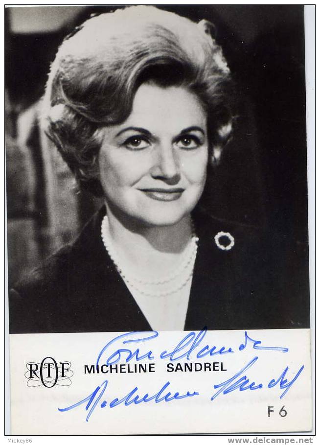 Env 1965--Télévision Française (ORTF)--MICHELINE SANDREL--dédicacée Pour Claude----n° F 6------th - Dédicacées