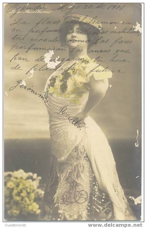 Superbe Précurseur !Carte-photo De L'actrice Lola Hawthorne.Uruguay. - Künstler