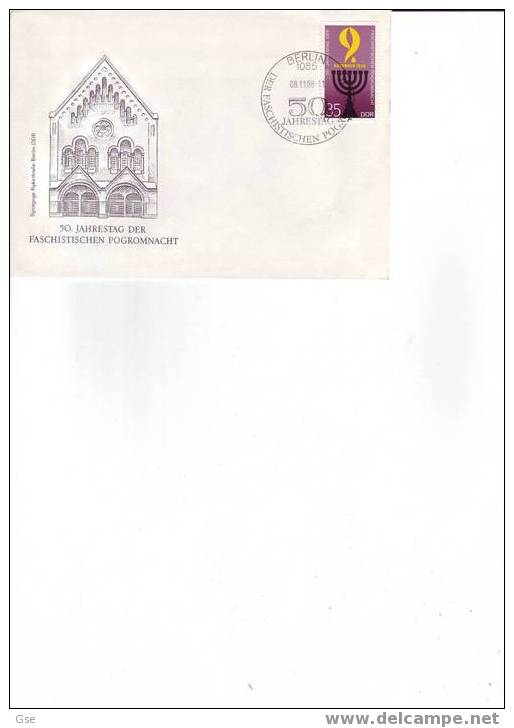 GERMANIA DDR 1988 - FDC - Yvert  2814 - Annullo Speciale Illustrato - Giudaismo - Guidaismo