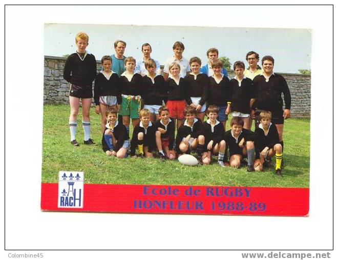 Cpm Ecole De Rugby Honfleur Normandie 1988 1989 - Rugby