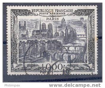 FRANCE, 1000 FRANCS AIRPOST 1950 - PARIS - USED - 1927-1959 Used