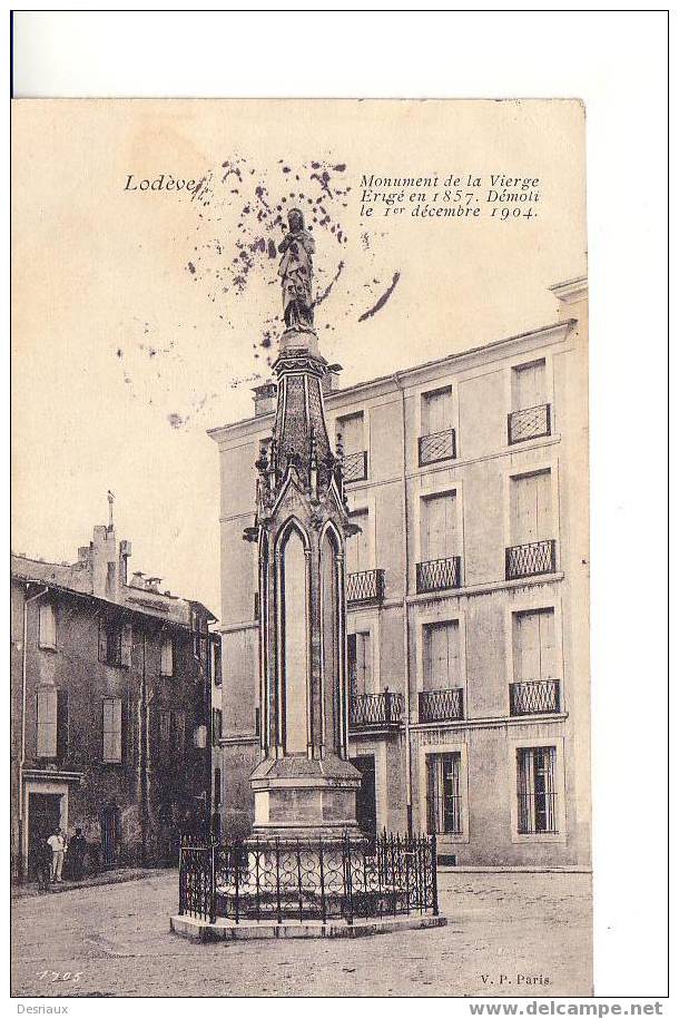 LODEVE , MONUMENT DE LA VIERGE - Lodeve