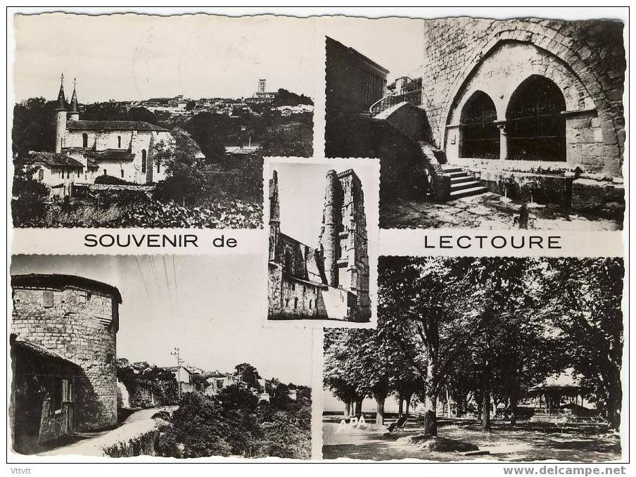 Lectoure : Multivues, Chapelle St-Gény, Fontaine De Diane, Eglise, Tour Du Bourreau, Bastion, (circulée) Dentelée - Lectoure