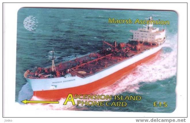 ASCENSION ISLAND - Cargo Ship - Bateau - Ships - Tramp - Cargo Vessel - Bateaux -  RARE Card MAERSK ASCENSION - Isole Ascensione