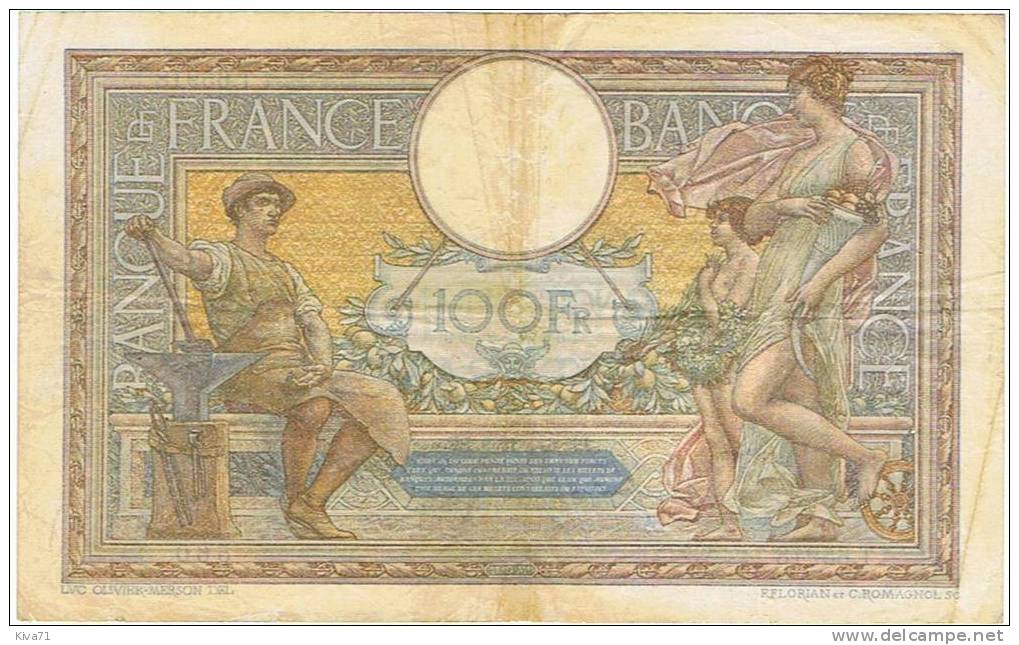 100 FRANCs "L.O.M."   6 4  1939   TTB+     F25 - 100 F 1908-1939 ''Luc Olivier Merson''