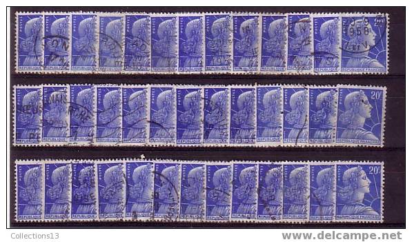 FRANCE - 1011B Obli (39 Timbres) - 1955-1961 Marianne Of Muller