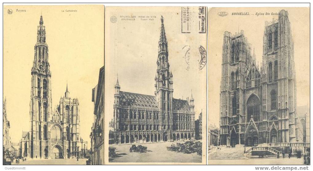Belgique.Lot De 3 Cpa. Anvers Et Bruxelles - Monuments, édifices