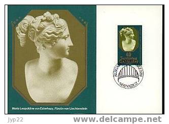 Liechtenstein Lot 2 CM 1er Jour FDC Europa Princesses Du Liechtenstein Sculpture Canova & Tableau Peintre Von Meytens - 1980