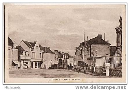 CPA 49 TIERCE - Place De La Mairie - Tierce