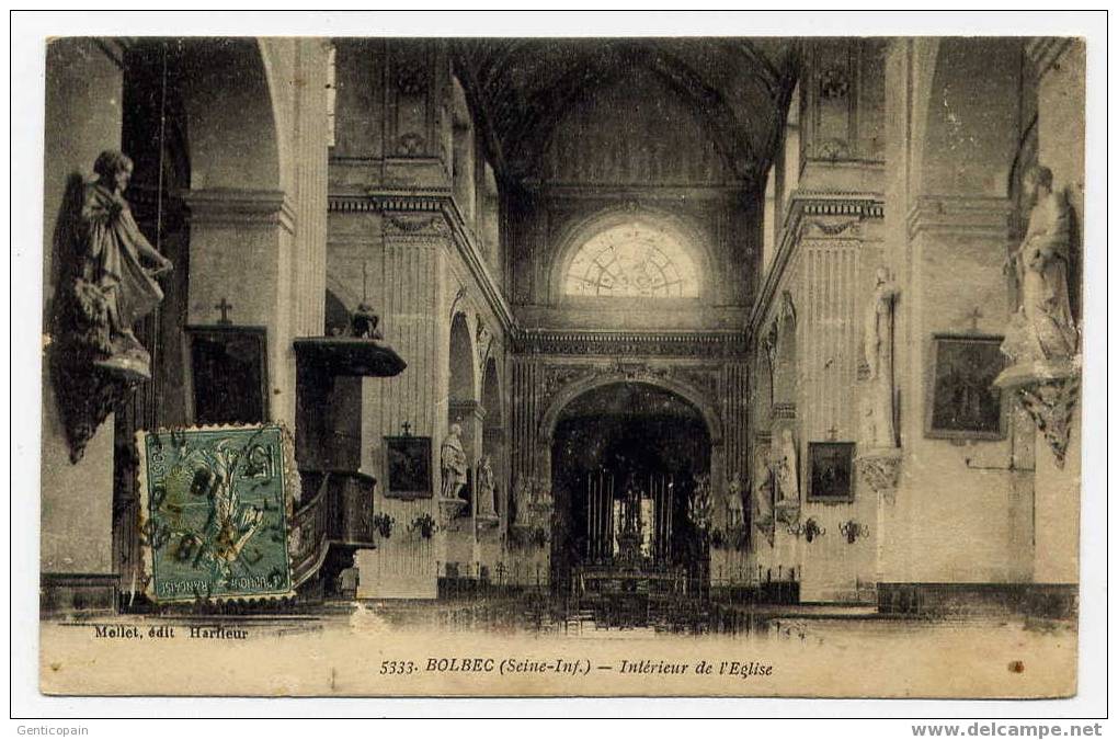 H138 - BOLBEC - Intérieur De L'église (1919) - Bolbec