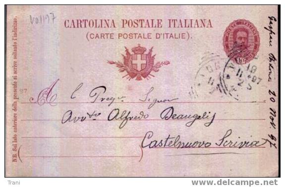 VOGHERA / CASTELNUOVO SCRIVIA - Anno 1897 - Entiers Postaux