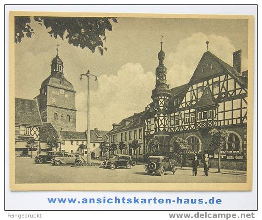 D 3353 - Harzgerode (Harz). Markt Mit Rathaus - S/w Foto Ak - Quedlinburg