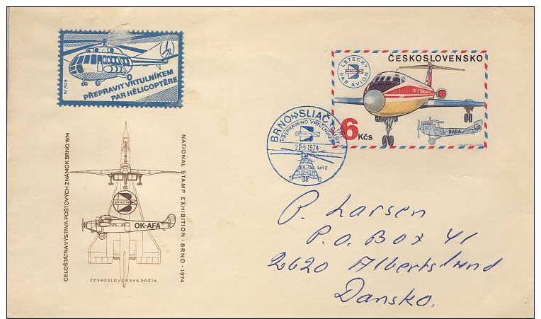 Czechoslovakia; Postal Cover 1974 To Denmark - Briefe