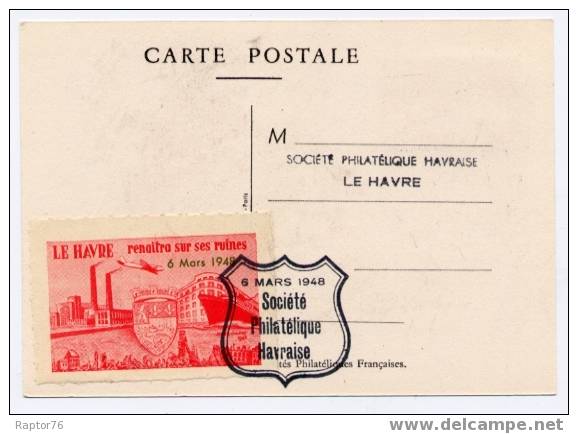 SUPERBE CARTE POSTALE DE LA JOURNEE DU TIMBRE DE 1948 - ....-1949