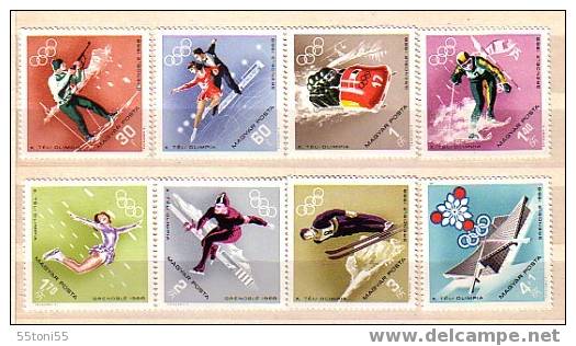 HONGRIE / Hungary 1968  Olympic Games – Grenoble  8 V.-MNH - Invierno 1968: Grenoble