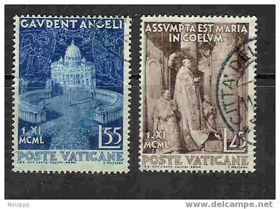 Vatican City-1951 Dogma Of The Assumption Used Set - Usados
