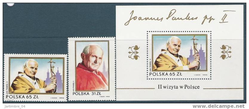 1983 POLOGNE  2681-82+ BF 99** Série Complète + Bloc Jean-Paul II - Ongebruikt