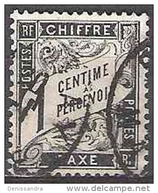 France 1881 Michel Taxe 10 O Cote (2008) 3.00 € Duval Chiffre Sur Bande Cachet Rond - 1859-1959 Oblitérés